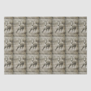 Rustikales Galloping Andalusisches Pferd Seidenpapier