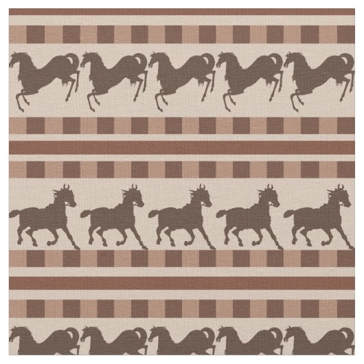 Rustikales Galloping-Pferdemuster Stoff (Nahaufnahme)