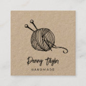 Rustikales Garn | Kraft Square Quadratische Visitenkarte (Vorderseite)