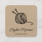 Rustikales Garn | Kraft Square Quadratische Visitenkarte (Vorderseite)