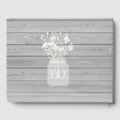 Rustikales Gästebuch aus grauem Holz (Rückseite)