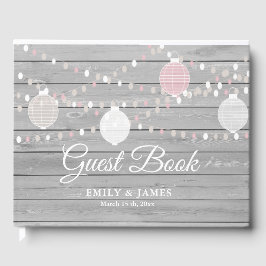 Rustikales Gästebuch aus grauem Holz
