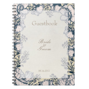 Rustikales Gästebuch für Vintage Blume Floral Wedd Notizblock