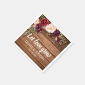 Rustikales Gastgeschenk Hochzeit-Papier aus Burgun Serviette (Ecke)