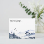 Rustikales Gebirge Boho Bridesmaid - Vorschlagskar Save The Date (Stehend Vorderseite)