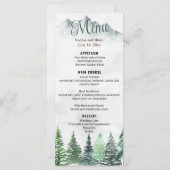 Rustikales Gebirge & Wald Wasserfarbenflatter Menü Menükarte (Vorne/Hinten)