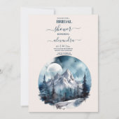 Rustikales Gebirgswald Winterbridal Einladung (Vorderseite)