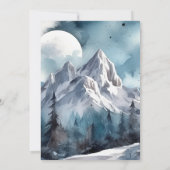 Rustikales Gebirgswald Winterbridal Einladung (Rückseite)