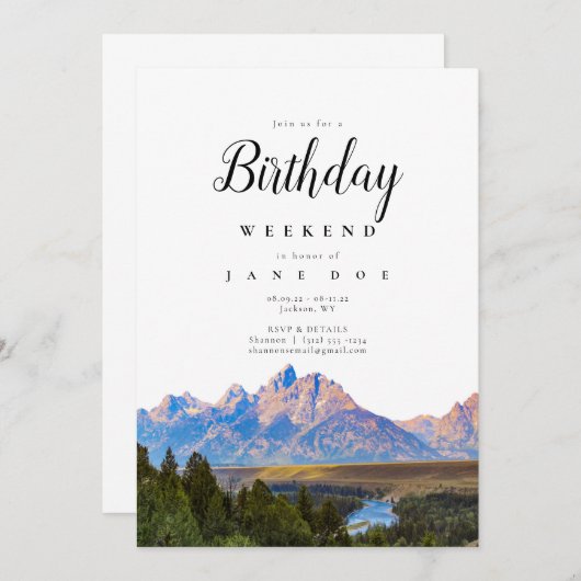 Rustikales Gebirgswochenende Einladung (Vorne/Hinten)