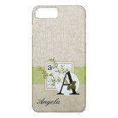 Rustikales geknistertes Farben-Doppelt-Monogramm Case-Mate iPhone Hülle (Rückseite)