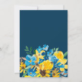 Rustikales, gelb bläuliches Brautparty Einladung (Rückseite)