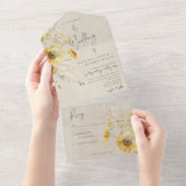 Rustikales Gelb & Brot Sommersonnenblume Kein Aben All In One Einladung (Abreißen)