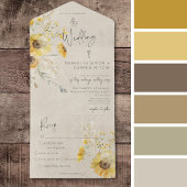 Rustikales Gelb & Brot Sommersonnengebäck Abendess All In One Einladung