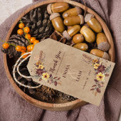 Rustikales Gelb & Burgund Fall Gastgeschenk Hochze Geschenkanhänger