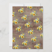Rustikales Gelb-Sonnenblumen-Brautparty Brunch Einladung (Rückseite)