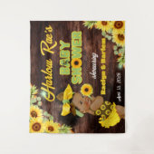 Rustikales Gelbblütenbaby Baby Shower Girl Wandteppich (Vorderseite)