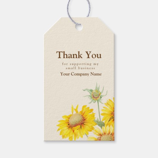 Rustikales Gelbblütenblatt Geschenkanhänger (Vorderseite)