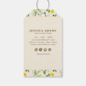 Rustikales Gelbblütenblatt Geschenkanhänger (Rückseite)