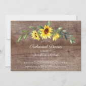 Rustikales Gelbblütenfest Probe Abendessen Einladung (Vorderseite)