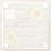 Rustikales Gelbblütengeschäft Glasuntersetzer (Rückseite)