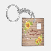 Rustikales Gelbblütengeschäft Schlüsselanhänger (Vorderseite links)