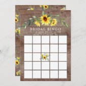 Rustikales Gelbblütenspiel BINGO Brautparty Einladung (Vorne/Hinten)