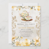 Rustikales Gelbblütentee Party Brautparty Einladung (Vorderseite)