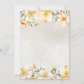 Rustikales Gelbblütentee Party Brautparty Einladung (Rückseite)
