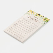 Rustikales Gelbblütenwasser Post-it Klebezettel (angewinkelt)