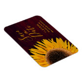 Rustikales Gelbburgunder Sonnenblume Save the Date Magnet (Rechte Seite)