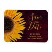 Rustikales Gelbburgunder Sonnenblume Save the Date Magnet (Horizontal)