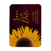 Rustikales Gelbburgunder Sonnenblume Save the Date Magnet (Vertikal)