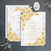 Rustikales Gelbes Blumenmuster-Script-Hochzeit Einladung