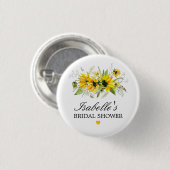Rustikales Gelbes Brautparty Button (Vorne & Hinten)