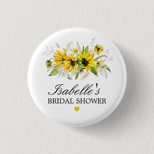 Rustikales Gelbes Brautparty Button (Vorderseite)