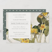 Rustikales Gelbes Daffodisches Brautparty Dankeskarte (Vorne/Hinten)