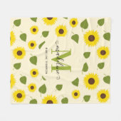 Rustikales, gelbes, grünes Leaf-Script Monogramm Fleecedecke (Vorderseite (Horizontal))