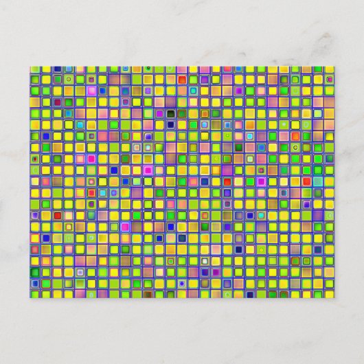 Rustikales, gelbes Mosaikfliesen-Muster Postkarte (Vorderseite)