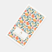 Rustikales gelbes Orangenfarben-Blume-Muster Serviette (Ecke)