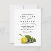 Rustikales, gelbes Rosenstück mit Flora Einladung (Vorderseite)