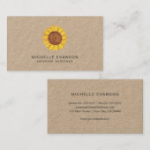 Rustikales, gelbes Sonnenblumenlogo Kraft Visitenkarte (Vorne/Hinten)