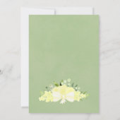 Rustikales Gelbes Wasserfarbenspiel Elegante Hochz Einladung (Rückseite)