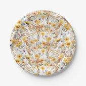 Rustikales Gelbes Wildblume Party Pappteller (Vorderseite)
