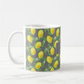 Rustikales gelbes Zitronengraumuster Kaffeetasse (Links)