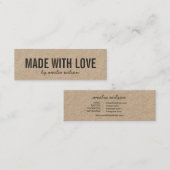 Rustikales gemacht mit mini visitenkarte (Vorne/Hinten)