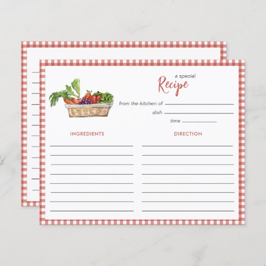 Rustikales Gemüse Brautparty Rezept Karte (Vorne/Hinten)