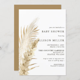 Rustikales Gender Neutral Boho Pampas Baby Shower  Einladung