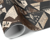 Rustikales, geometrisches afrikanisches amerikanis geschenkpapier (Rolleneckpunkt)