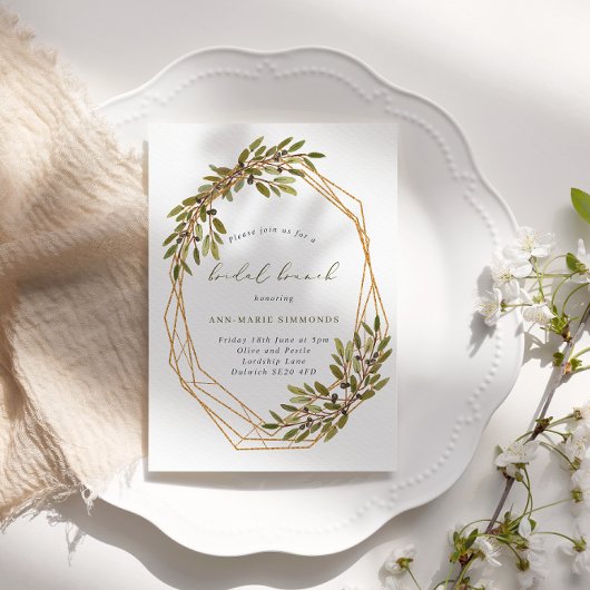 Rustikales geometrisches Bridal Brunch Einladung