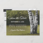 Rustikales, gepflastertes Birkenbaumland Save the  Ankündigungspostkarte (Vorne/Hinten)